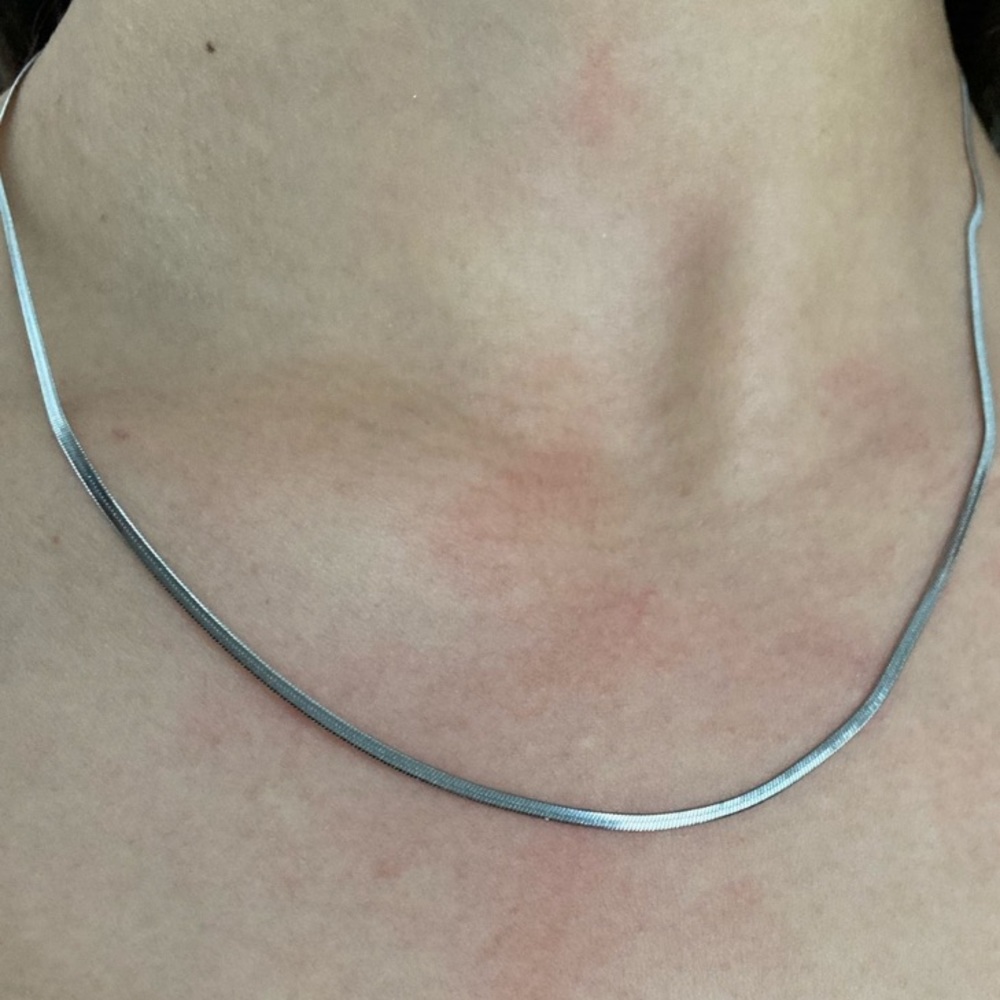 Thin silver snake chain